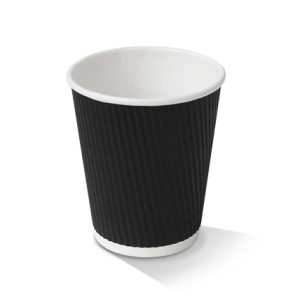 8oz Corrugated Cup/Black