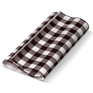 #Greaseproof Paper Gingham Black 190 x 300mm - 200/ream
