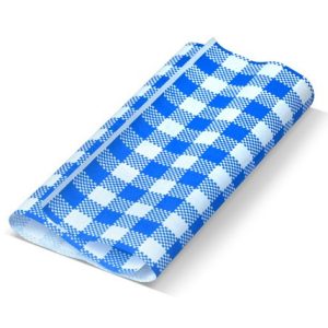 #Greaseproof Paper Gingham Blue 190 x 300mm - 200/ream