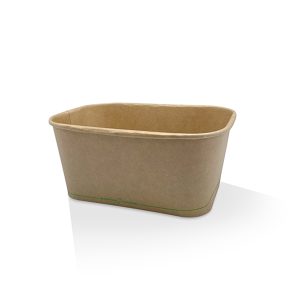 PLA Coated Kraft Rectangular Container 1000ml 300pc/ctn