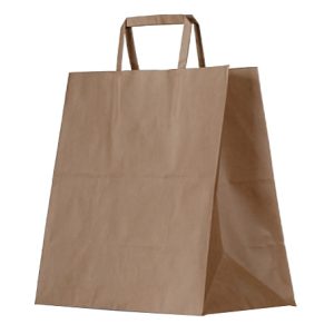 Brown kraft bag/flat paper handle/takeaway 250pc/ctn